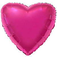 Фольгована кулька серце 18" Металік фуксія