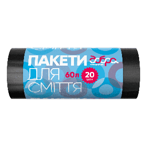 Пакети для сміття 60л/20 шт, ТМ Добра Господарочка HDPE (1710)