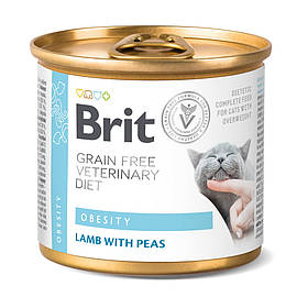 Лікувальний вологий корм Brit VetDiets для котів у разі ожиріння та надмірної ваги 200 г