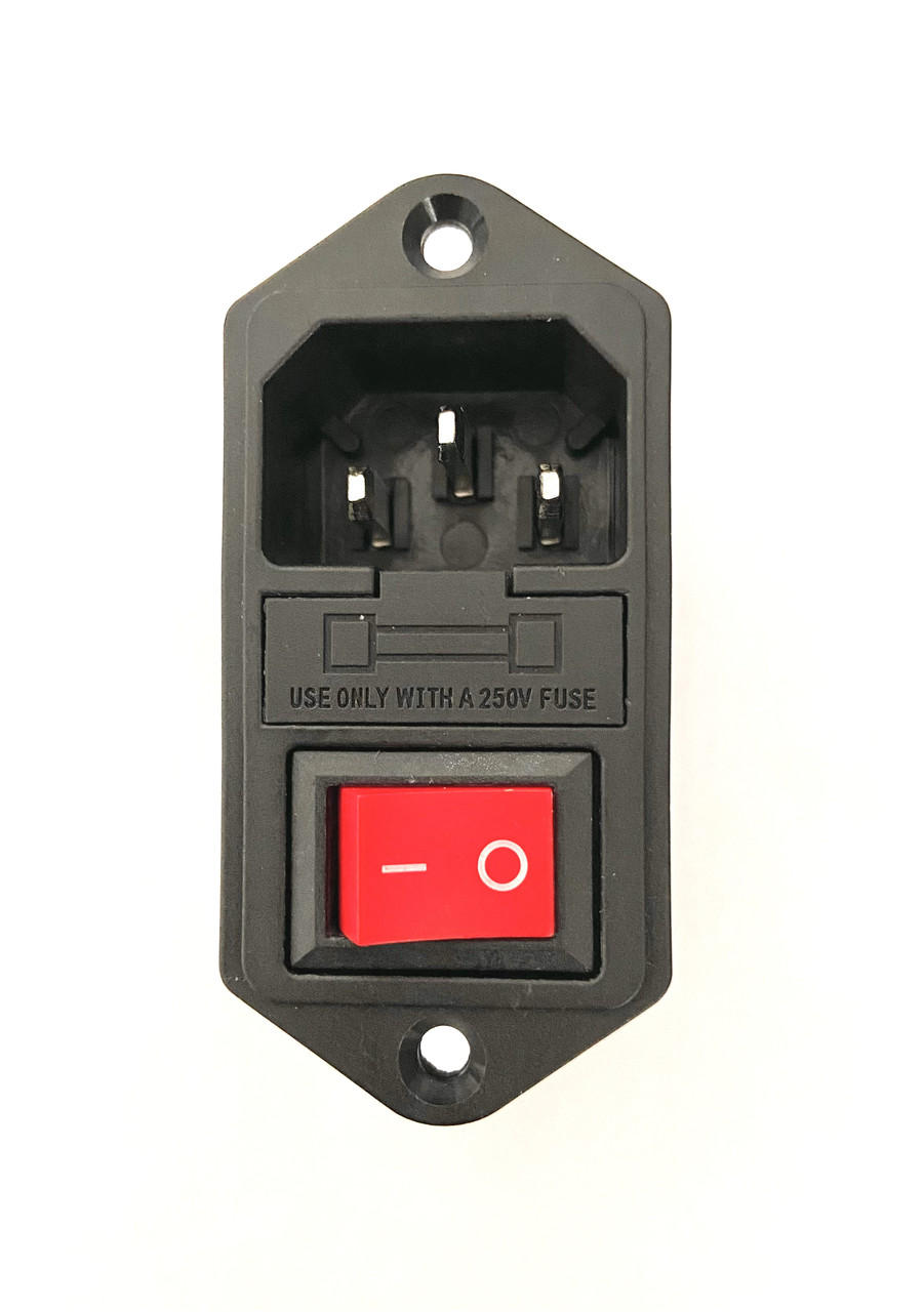 Модуль роз'єму живлення 220 V 10 А.для встановлення в корпус З вимикачем і запобіжником 0.25;0,5;1;....10 А