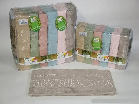 Набір бамбукових рушників Cestepe Bamboo 6х50x90см, 2635_zumrut_light, фото 1