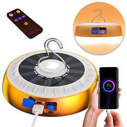 Підвісна кемпінгова USB лампа з Power Bank та сонячною панеллю, 202 / Акумуляторний ліхтар світильник