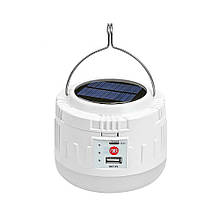 Акумуляторна лампа переносна кемпінгова Solar light XC30 Battery 2400 mAh із сонячною панеллю Біла