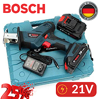 Электроножовка Аккумуляторная Bosch 21V, Аккумуляторная Сабельная Пила для Обрезки Деревьев Бош