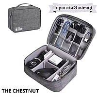 Чехол для проводов, портативная водонепроницаемая дорожная серая сумка для кабелей, повербанков, The Chestnut