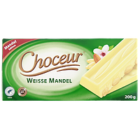 Шоколад білий з мигдалем Шокур Choceur weisse mandel 200g 36шт/ящ (Код: 00-00013584)