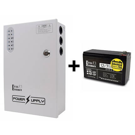 Комплект Full Energy блок живлення BBG-1210/8 + акумулятор 12 V 7 Ah (FEP-127) BBG-1210/8+FEP-127, фото 1