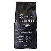 Кофе в зернах Royal-Life Купаж Espresso (10% арабика, 90% робуста), 1 кг