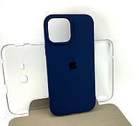 Чехол на iPhone 13 Pro Max накладка бампер Silicone Case Full силиконовый original синий