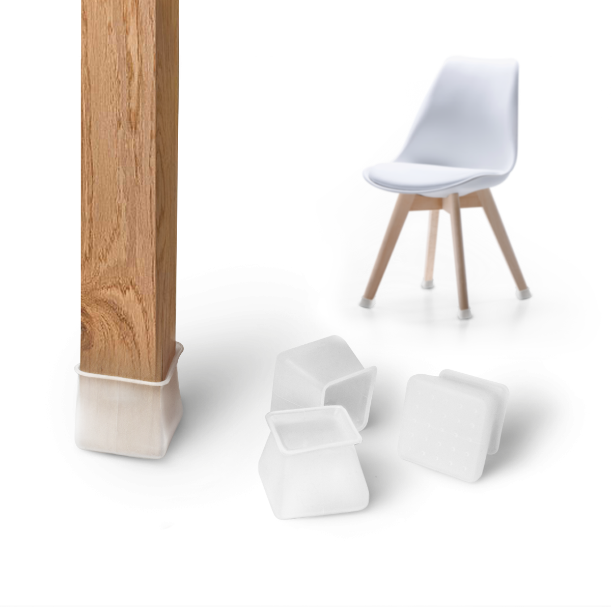 ЗАХИСНІ НАКЛАДКИ ДЛЯ НІЖОК МЕБЛІВ 4 ШТ. КВАДРАТНІ 30-40 ММ, фото 1