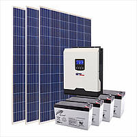 Автономная солнечная электростанция 5 кВт (эконом), емкость АКБ 9,6 кВт*ч