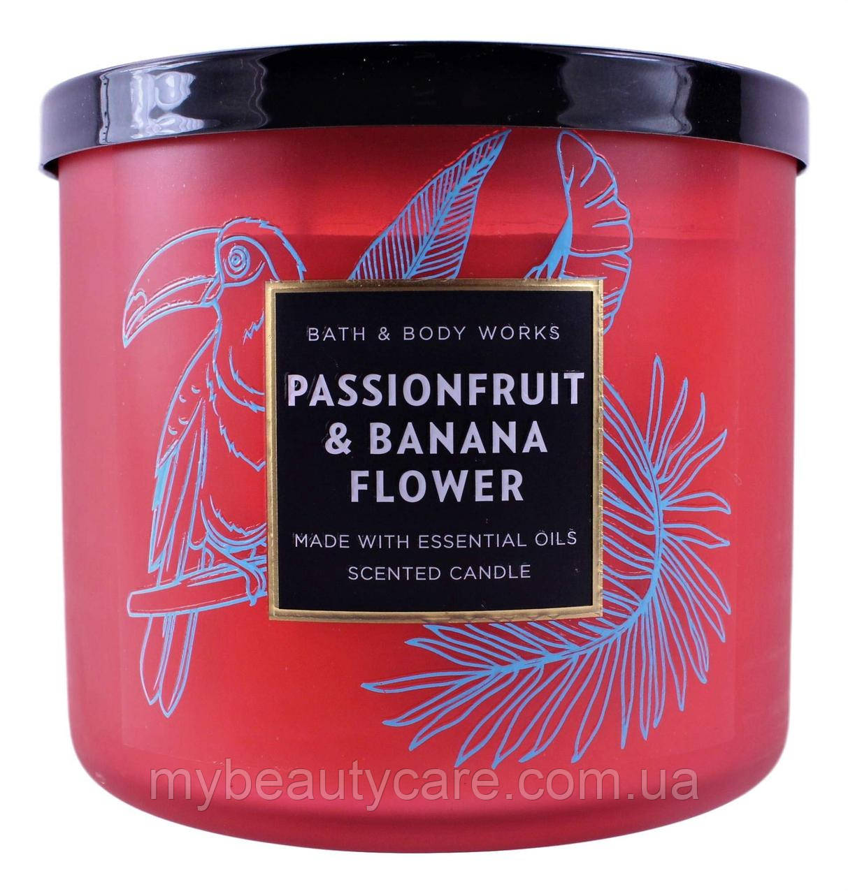 Трифітильна свічка Bath and Body Works PASSIONFRUIT BANANA, фото 1