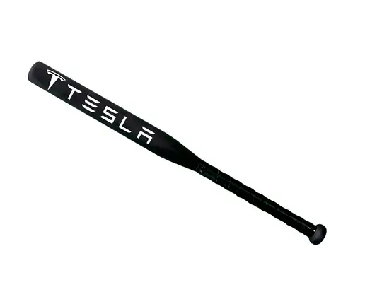 Бейсбольна біта TESLA Чорна з чорною ручкою, фото 2
