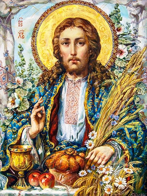 Алмазна мозаїка Ісус Христос  ікона 40 * 50 см зі стразами на підрамнику
