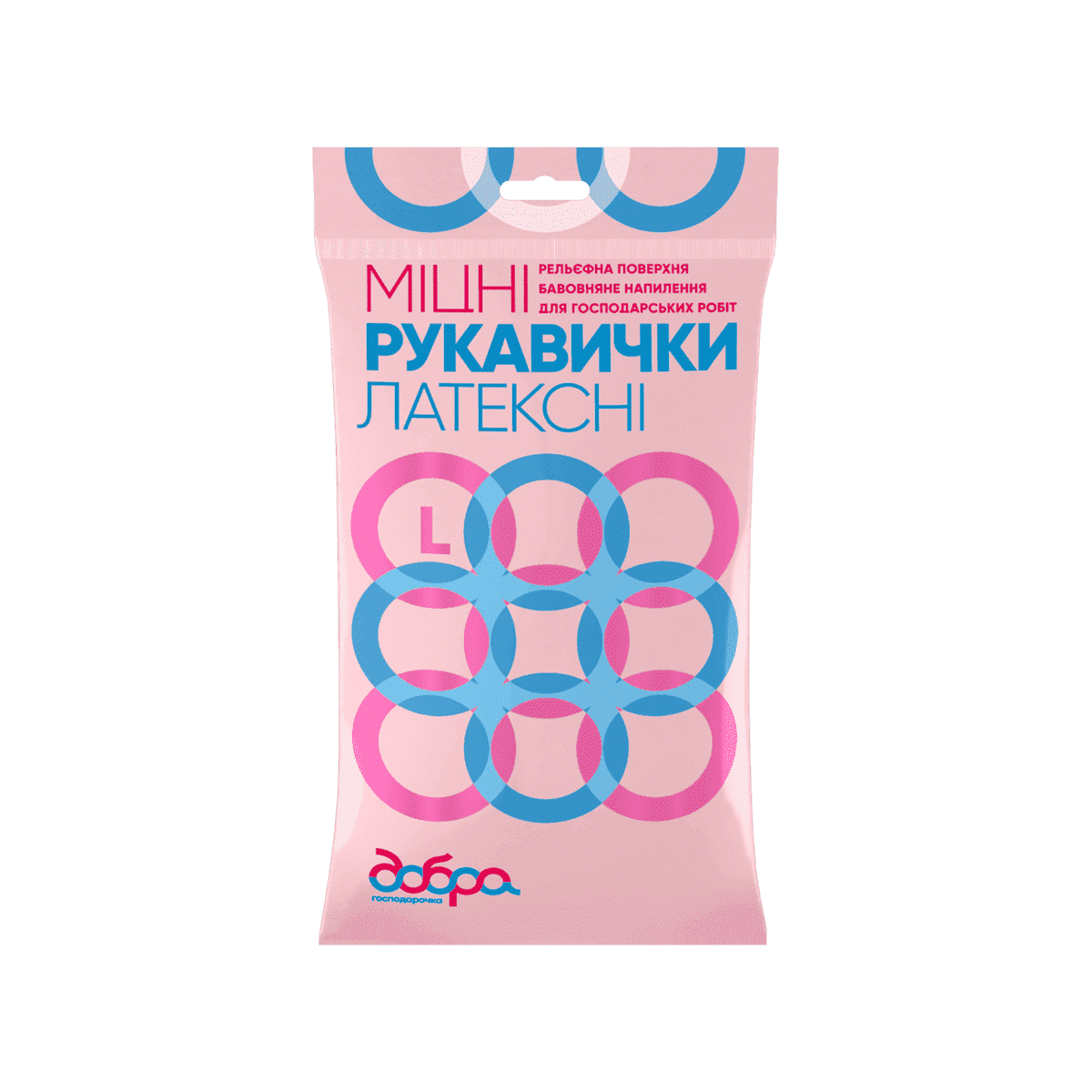 Рукавички латексні господарчі міцні розмір L ТМ Добра Господарочка (0065)