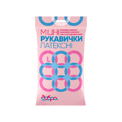 Рукавички латексні господарчі міцні розмір L ТМ Добра Господарочка (0065), фото 1