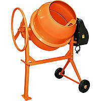 Бетономешалка бытовая для дома и дачи на 125 литров, Бетоносмеситель электрический оранжевый 650 Вт 140 л