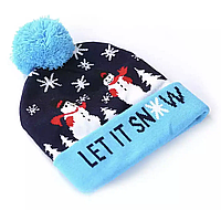 Светодиодная зимняя шапка, новогодняя шапка "Let It Snow"