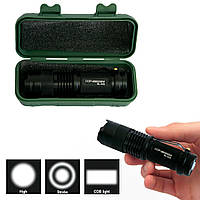 Ліхтар акумуляторний світлодіодний "BL-525" Чорний, маленький ліхтарик ручний (Фонарик аккумуляторный)