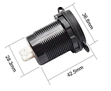 Гніздо USB подвійне врізне 5V 2,1 А з вольтметром, фото 2