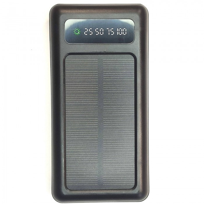 Зовнішній акумулятор із сонячною панеллю Power bank UKC 8285 10000 Mah заряджання кабель 4в1 Чорний
