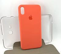 Чехол на iPhone X Max, iPhone XS Max накладка бампер Original Soft Touch силиконовый кораловый