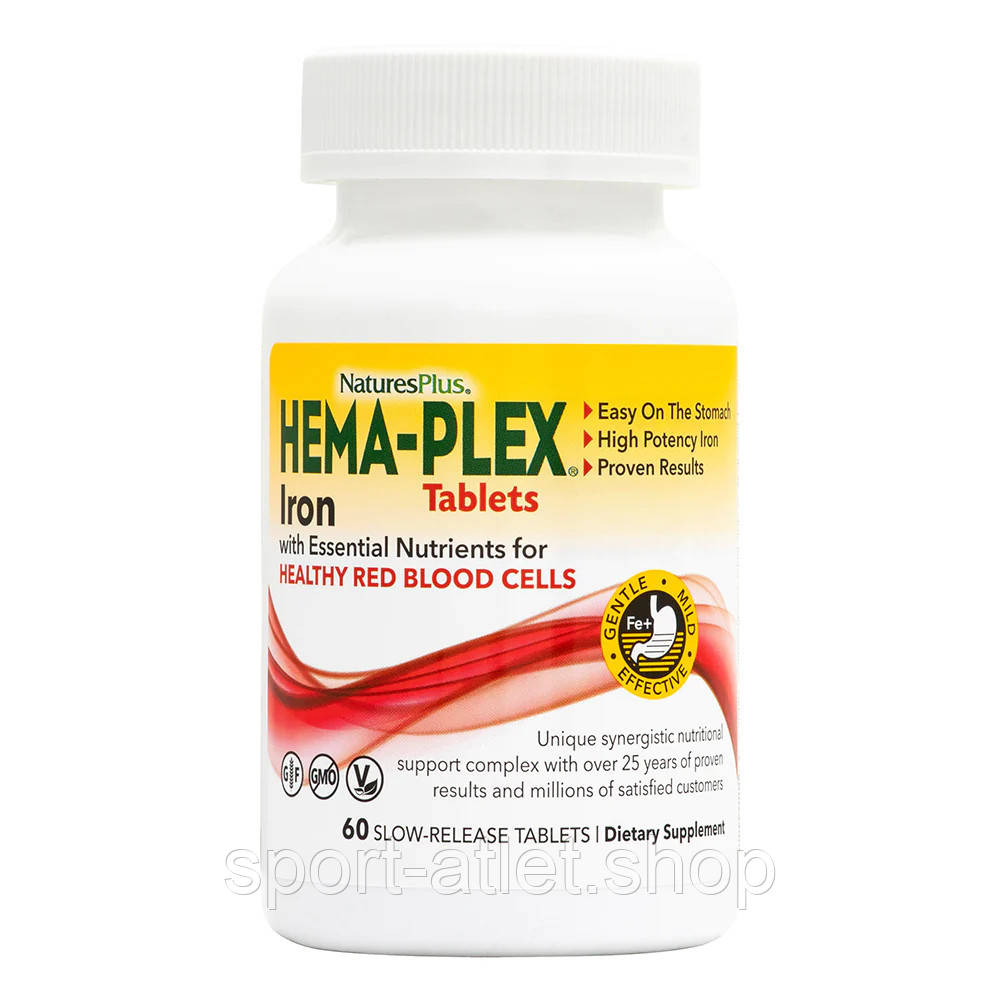 Вітаміни та мінерали Natures Plus Hema-Plex, 60 таблеток