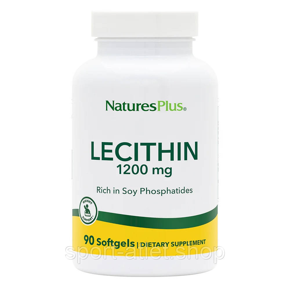 Натуральна добавка Natures Plus Lecithin 1200 mg, 90 капсул