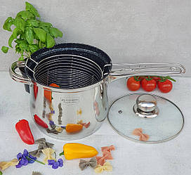 Каструля фритюрниця 3,8 л із кришкою Edenberg EB-1510 Фритюрниця із сітчастим кошиком