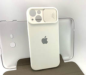 Чохол на iPhone 13 накладка на бампер SLIDER Silicone Case Full силіконовий original білий