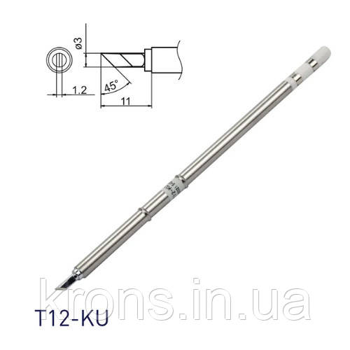 Жало наконечник T12-KU Ніж для паяльника паяльної станції Hakko T12, фото 1