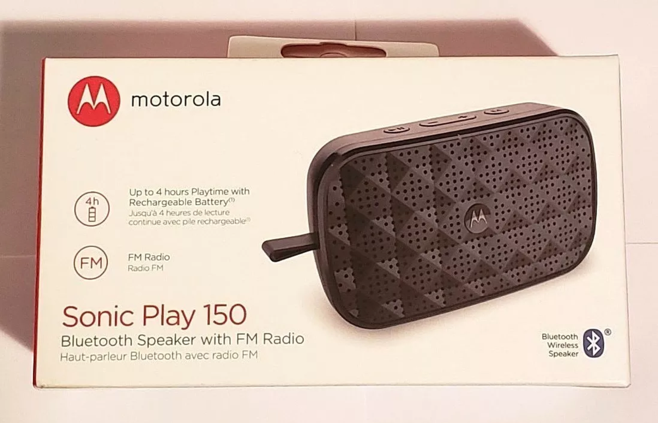 Динамік Bluetooth Motorola Sonic Play 150 з FM-радіо - чорний, Колонка блютуз
