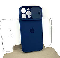 Чехол на iPhone 13 Pro Max накладка бампер SLIDER Silicone Case Full original темно-синий
