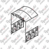 Кованый навес с ограждением (КН-52) КОМПЛЕКТ ЭЛЕМЕНТОВ 1900х2300х1590