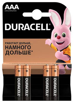 Батарейки Duracell MN2400 AAA/LR03 BL 4 шт (мініпальчик)