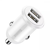 Автомобильное зарядное устройство Baseus Grain Pro 4.8A 2USB white 208809