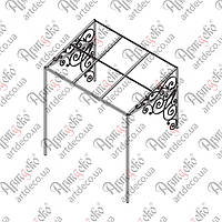 Кованый козырек, навес.(КН-54) КОМПЛЕКТ ЭЛЕМЕНТОВ 2500х2300х1400