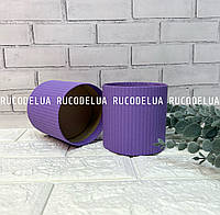 Коробка кругла без кришки #4 фіолетова (10*10 см) з пінопластом 5 см. Коробка для квітів. Коробка для букета