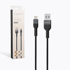 Кабель з'єднувальний зарядний HAVIT HV-CB622C USB to Lightning USB 1 м HV-CB622C