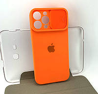 Чехол на iPhone 13 Pro Max накладка бампер SLIDER Silicone Case Full original оранжевый
