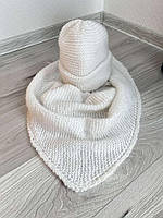 Набір шапка та шарф-хустина з норвезького пуху ручна робота