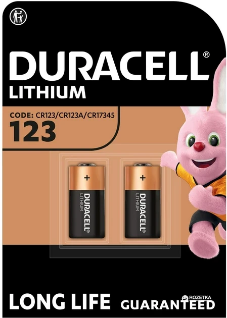 Батарейки Duracell CR123 3V LITHIUM BL 2