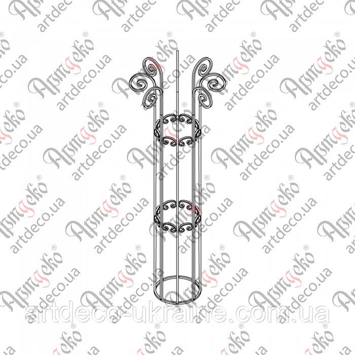 Кована огорожа для захисту дерева  1500хD-300 КОМПЛЕКТ ЕЛЕМЕНТІВ, фото 1