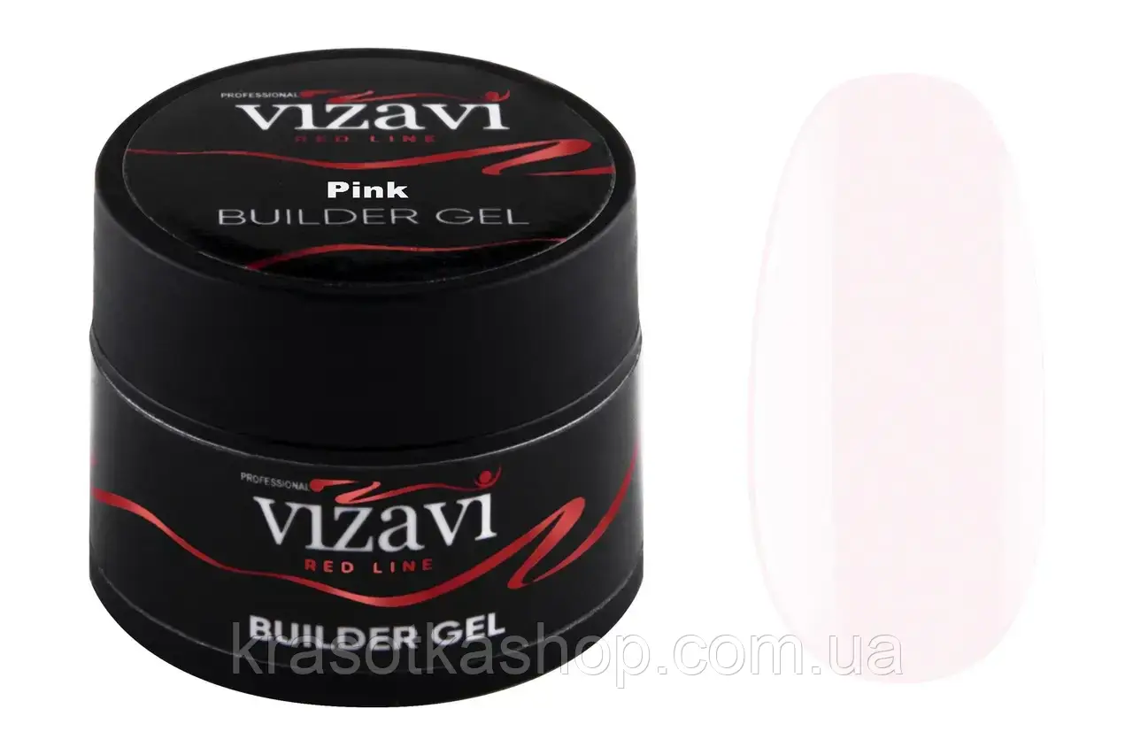 Гель для нарощування Vizavi Red Line 15мл Pink рожевий, фото 1
