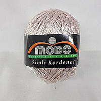 Пряжа з люрексом Modo Simli Kordenet (1198 Світло-рожевий) для сумо ,поделок, вечерних и летних нарядов,