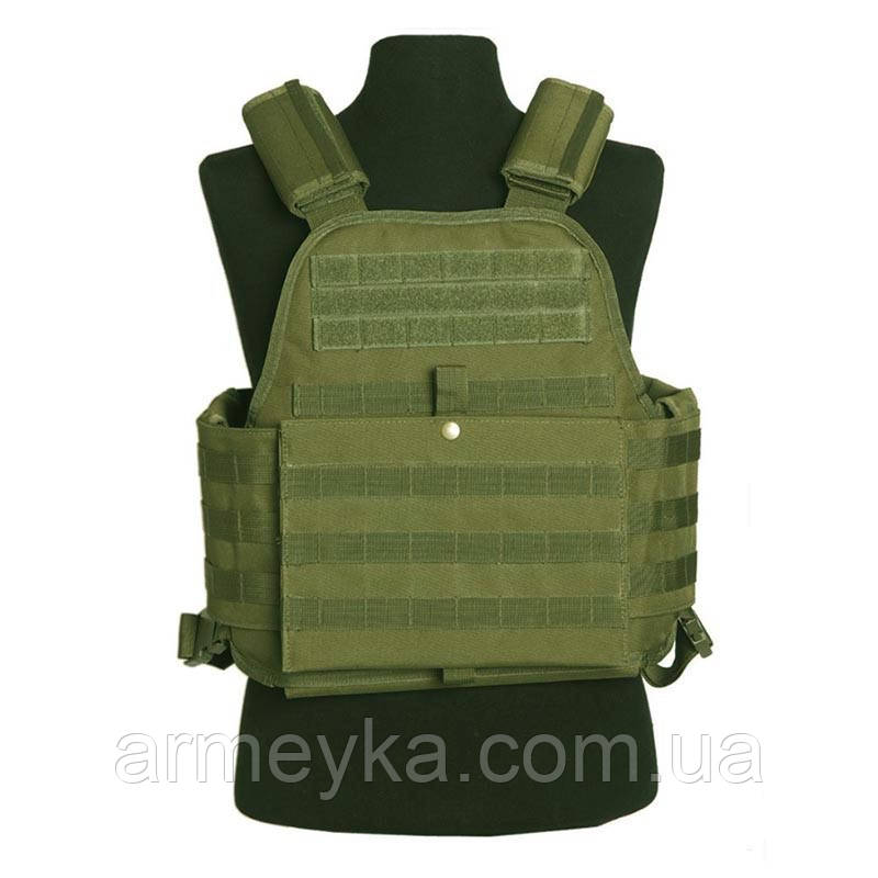 Плитоноска, чохол бронежилета plate carrier molle, олива, поліестер, Mil-Tec Німеччина