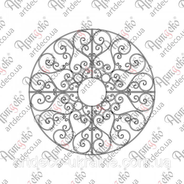 Кована огорожа для захисту дерева  D-2400 КОМПЛЕКТ ЕЛЕМЕНТІВ, фото 1