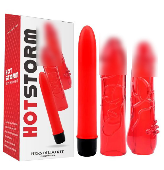 Набір з вібратора і двох насадок Hers Dildo Kit | Puls69, фото 1