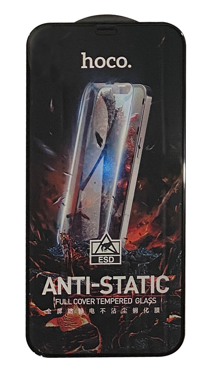 Захисне скло NoName Hoco G10 HD Anti-static для iPhone 12/12 Pro Чорне (тех. паковання), фото 1