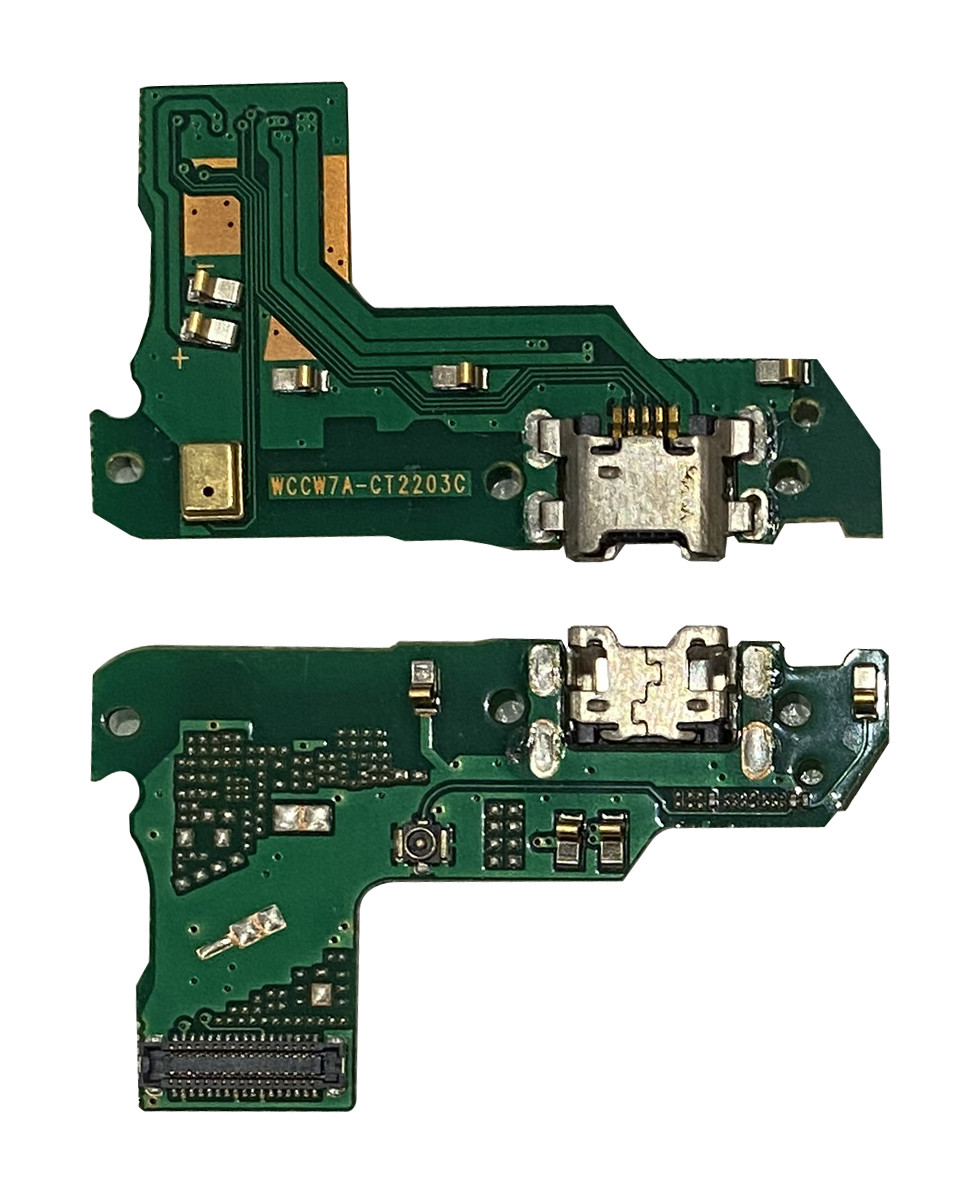 Нижня плата Huawei Y6 (2018) з конектором зарядки + мікрофон + компоненти